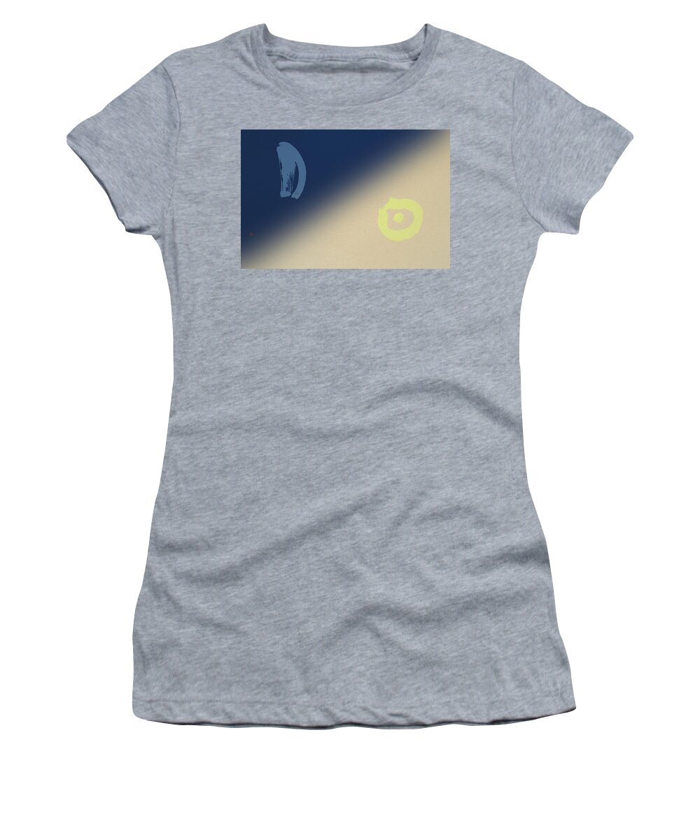 Sun Women's T-Shirt featuring the painting Sun and moon by Ponte Ryuurui