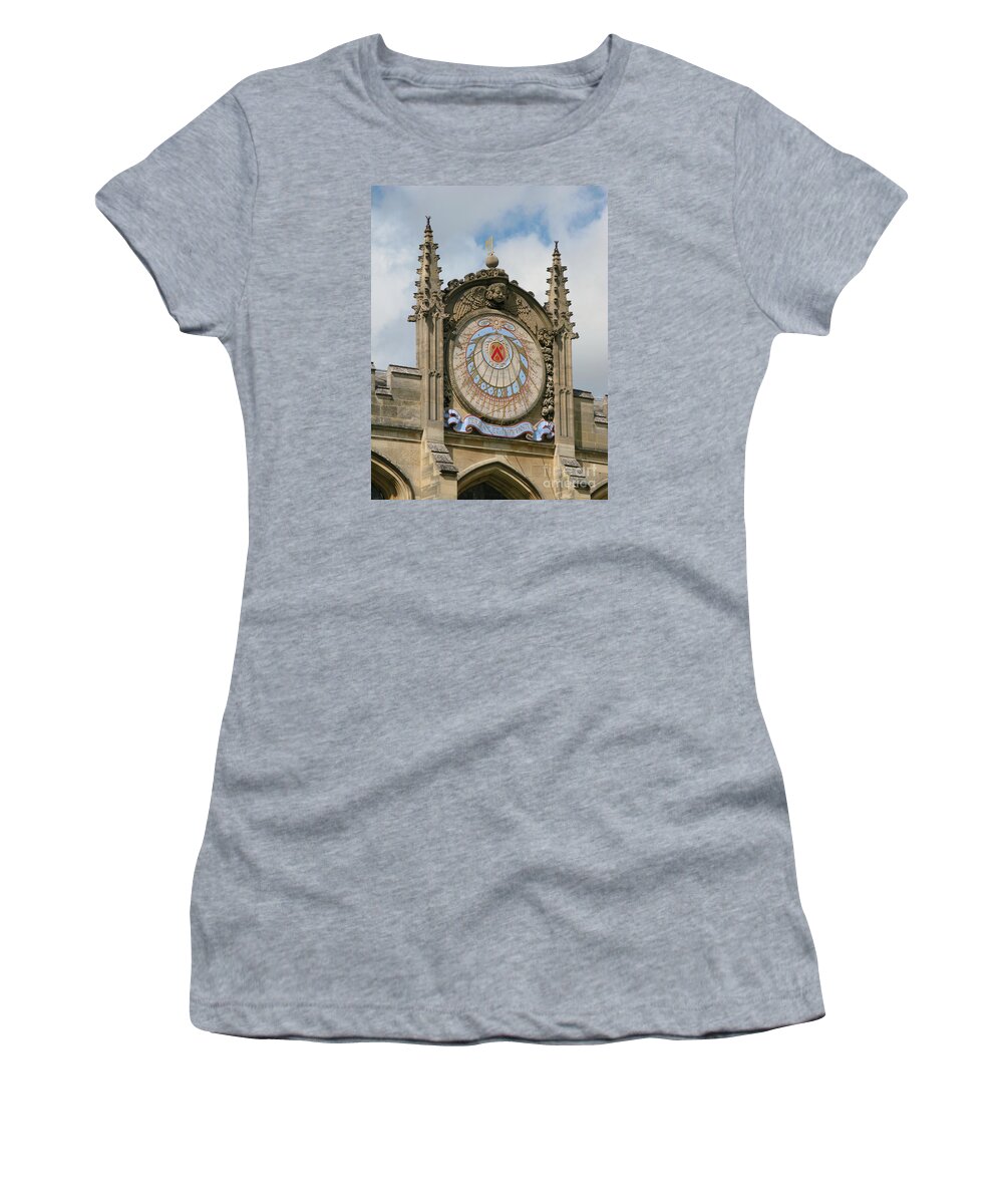 Sundial Women's T-Shirt featuring the photograph Sundial at All Souls by Ann Horn
