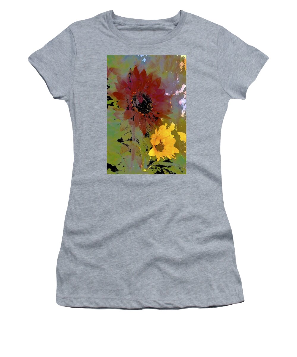 Floral Women's T-Shirt featuring the photograph Sunflower 33 by Pamela Cooper