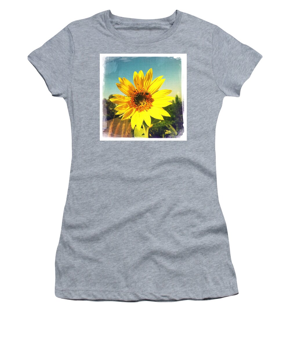 Sunny Day Sunflower Women's T-Shirt featuring the photograph Sunny Day Sunflower by Nina Prommer