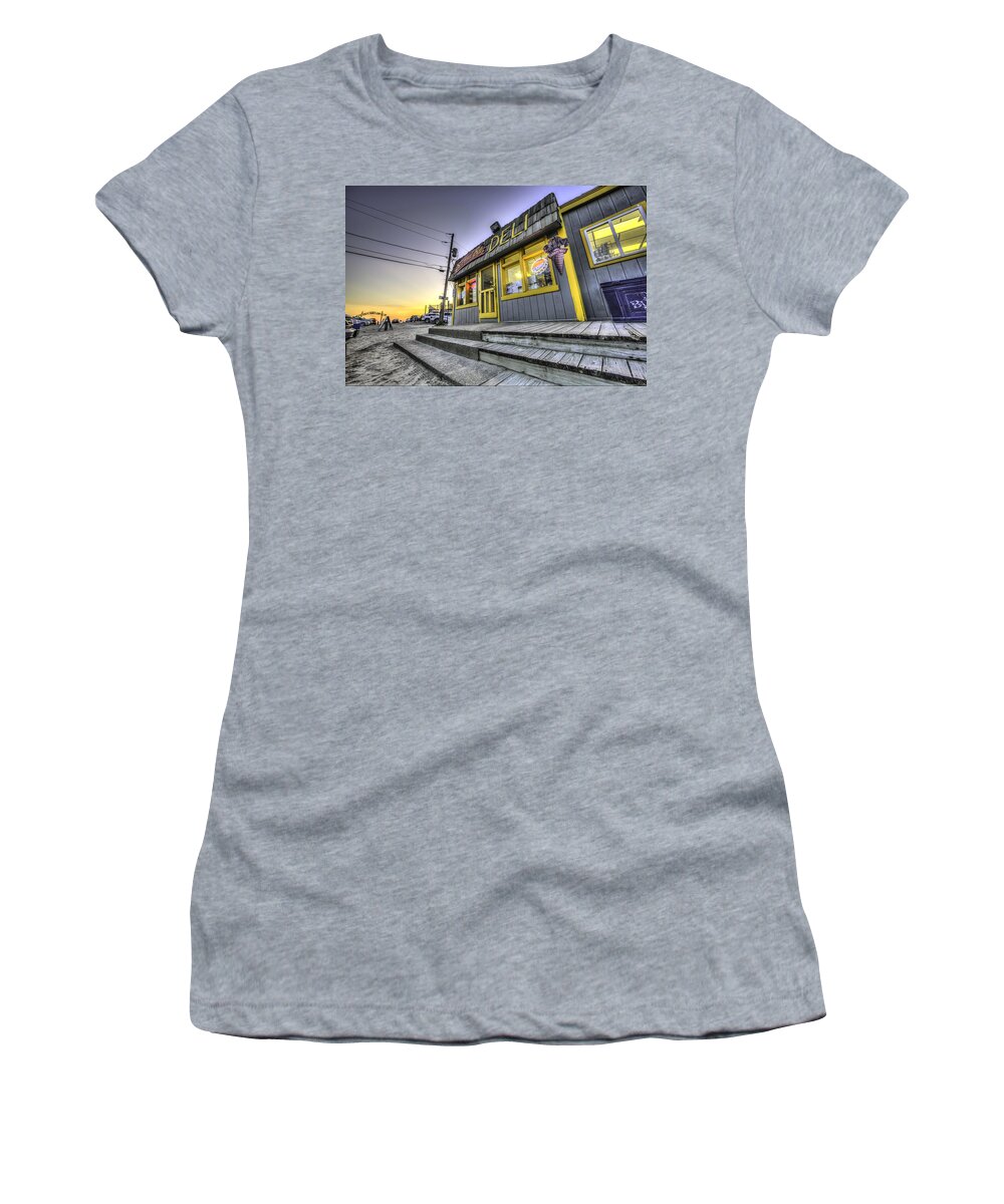 Sunset Bay Women's T-Shirt featuring the photograph Sunset Bay Deli by John Angelo Lattanzio