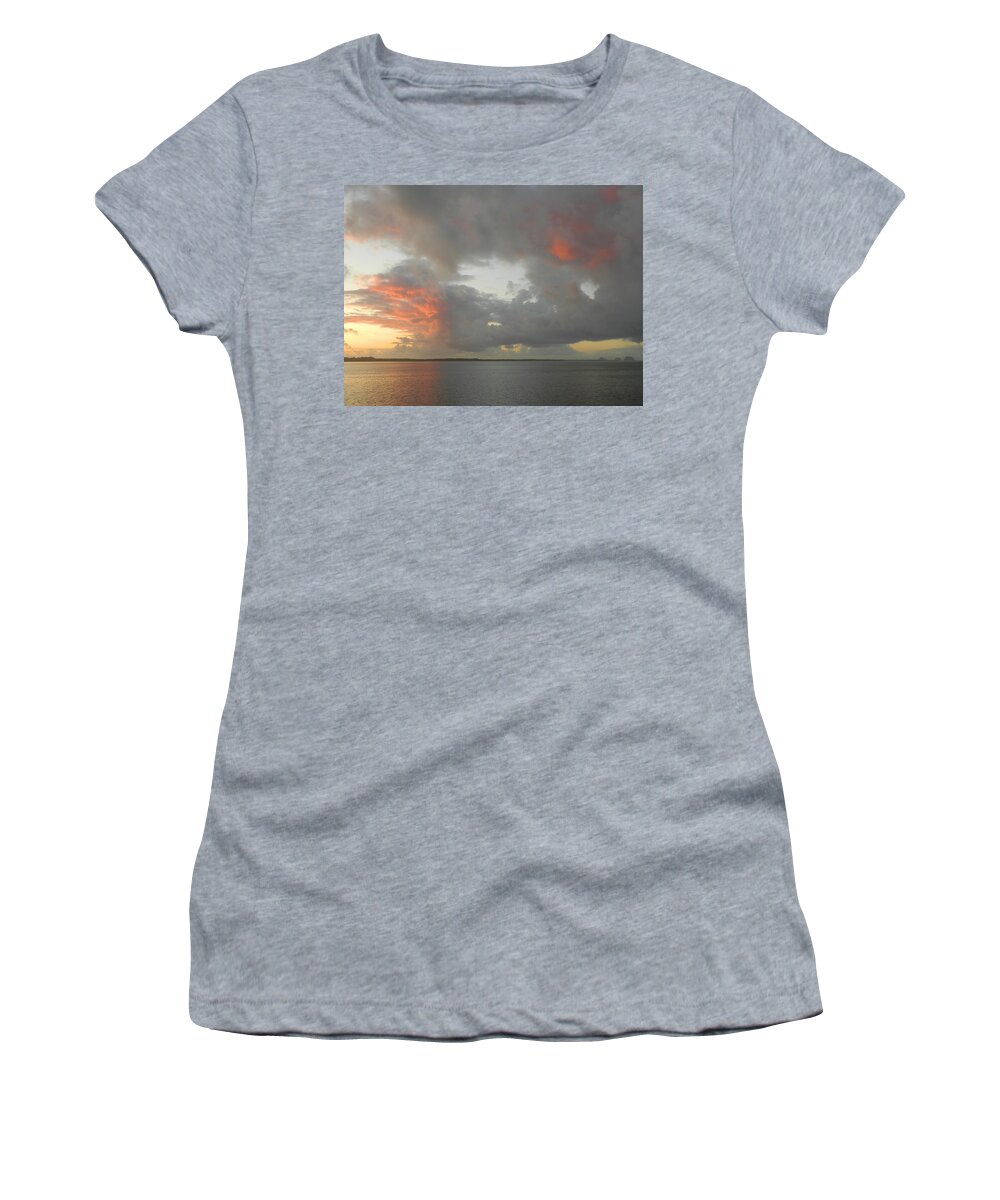 Sunset Women's T-Shirt featuring the photograph Sunset Before Funnel Cloud 2 by Gallery Of Hope 