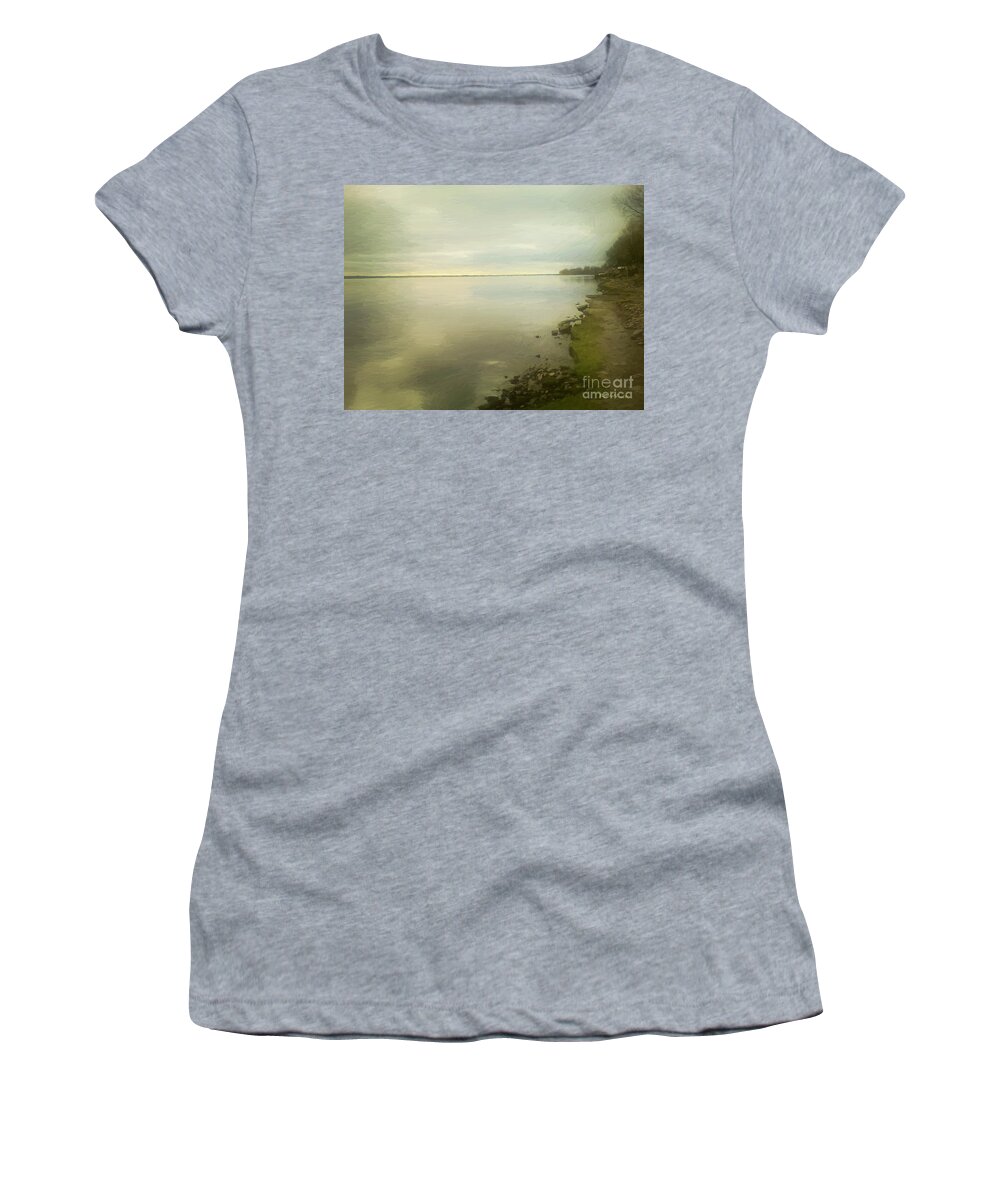 Clouds Women's T-Shirt featuring the painting Sunset Before the Storm by RC DeWinter