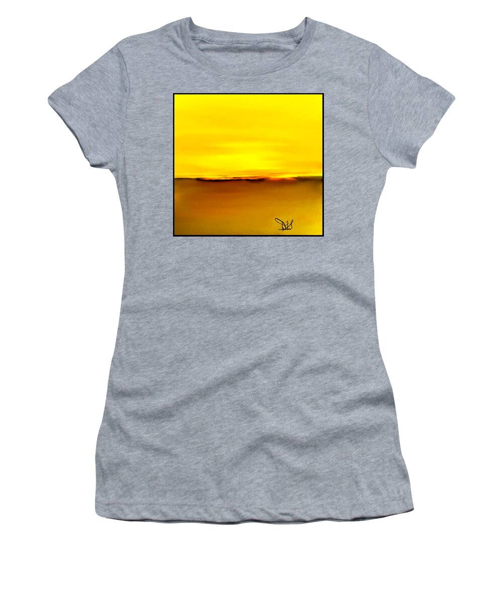 Fineartamerica.com Women's T-Shirt featuring the painting Sunset over Landscape #2 by Diane Strain