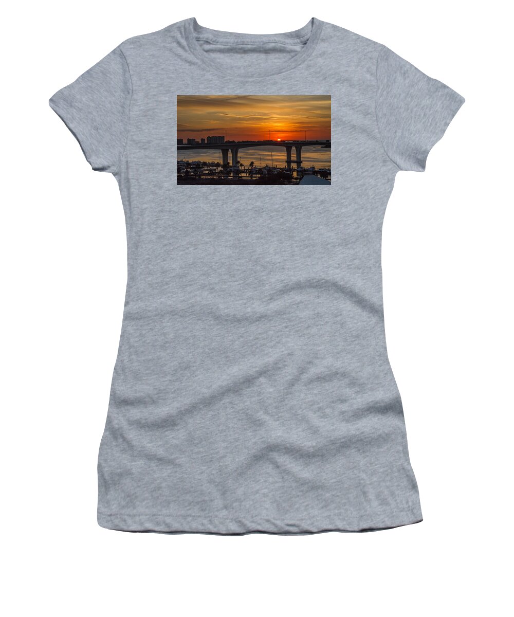Clearwater Beach Women's T-Shirt featuring the photograph Sunset over the beach by Jane Luxton