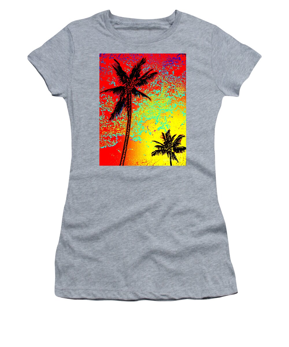 David Lawson Photography Women's T-Shirt featuring the photograph Sunset Palms by David Lawson