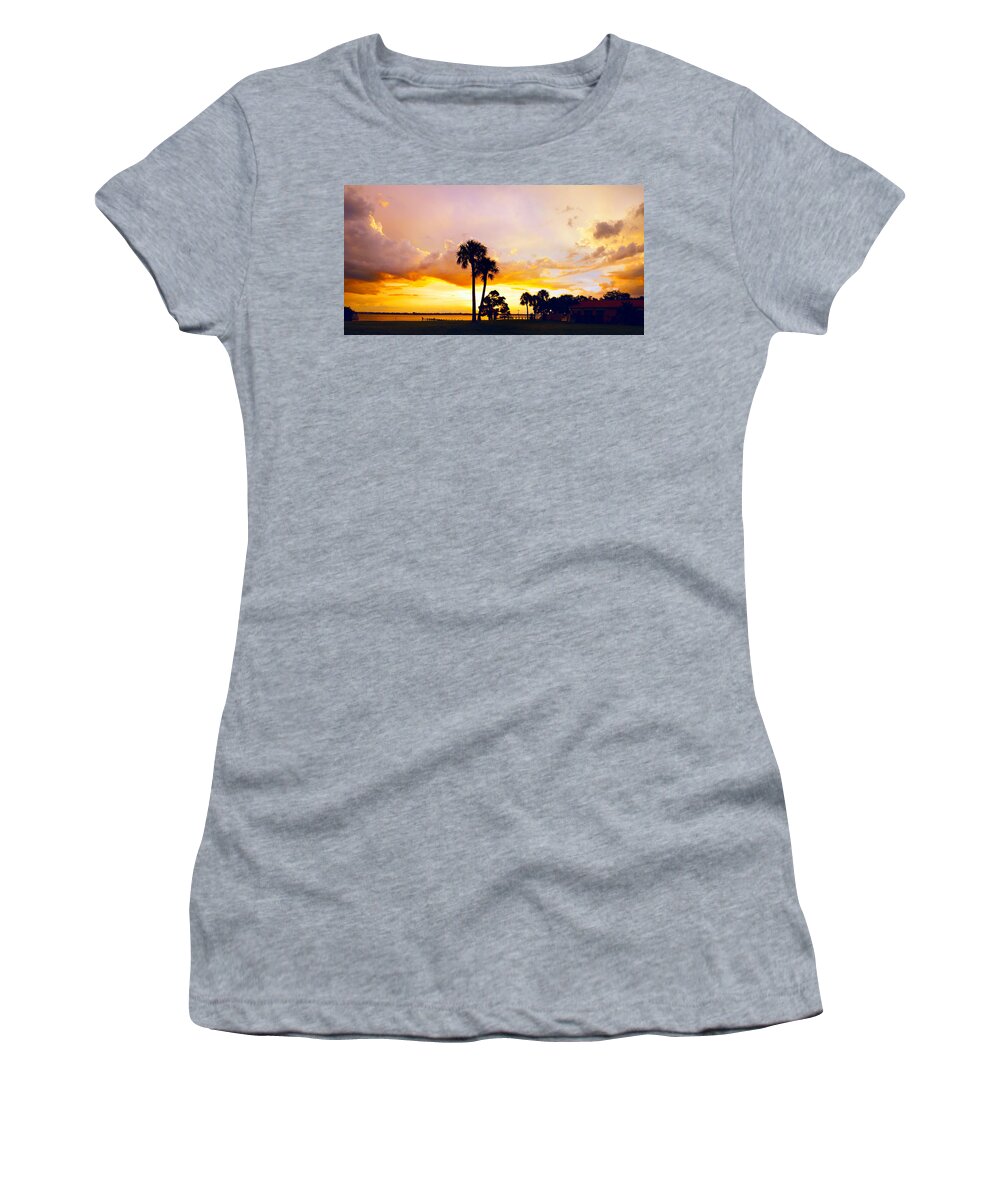 Landscape Women's T-Shirt featuring the photograph Sunset Panorama by Frances Miller