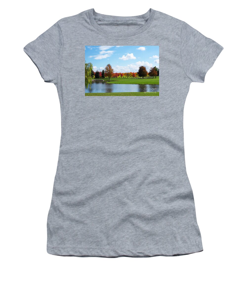 Scenery Women's T-Shirt featuring the photograph Sunshine on a Country Estate by Barbara McMahon