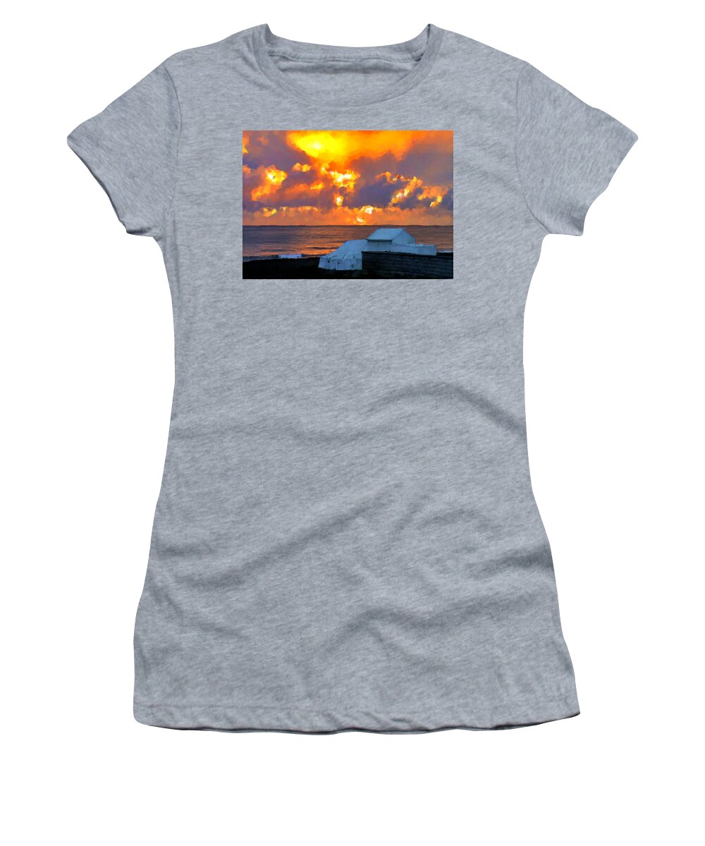 Sunrise Women's T-Shirt featuring the painting Super Sunset by Bruce Nutting
