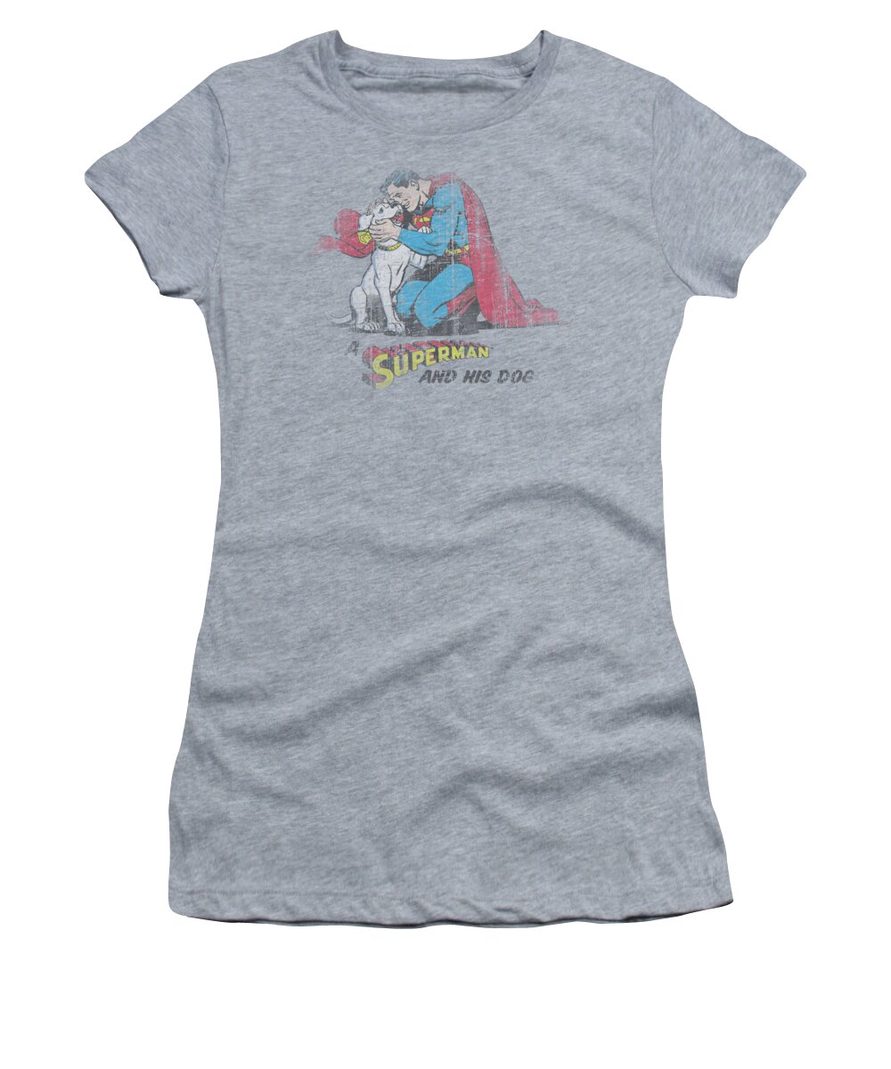  Women's T-Shirt featuring the digital art Superman - And His Dog by Brand A