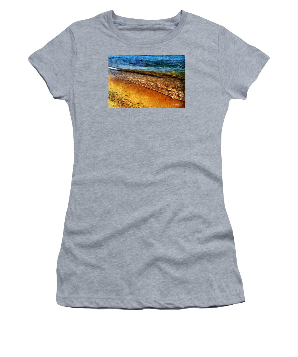 Landscape Women's T-Shirt featuring the painting Sur la Plage by RC DeWinter