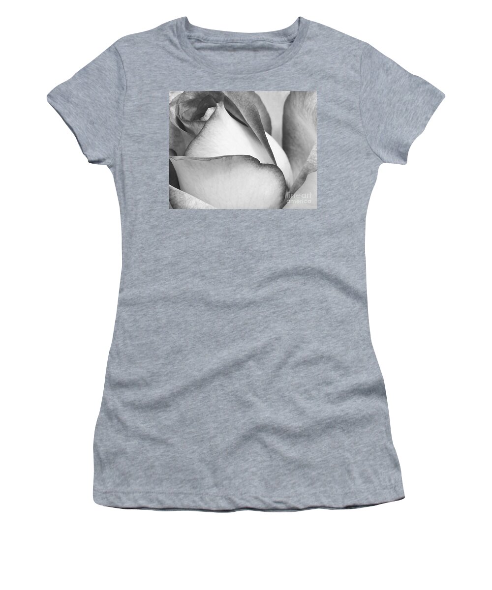 Macro Women's T-Shirt featuring the photograph Sweet Black and White Rose by Sabrina L Ryan