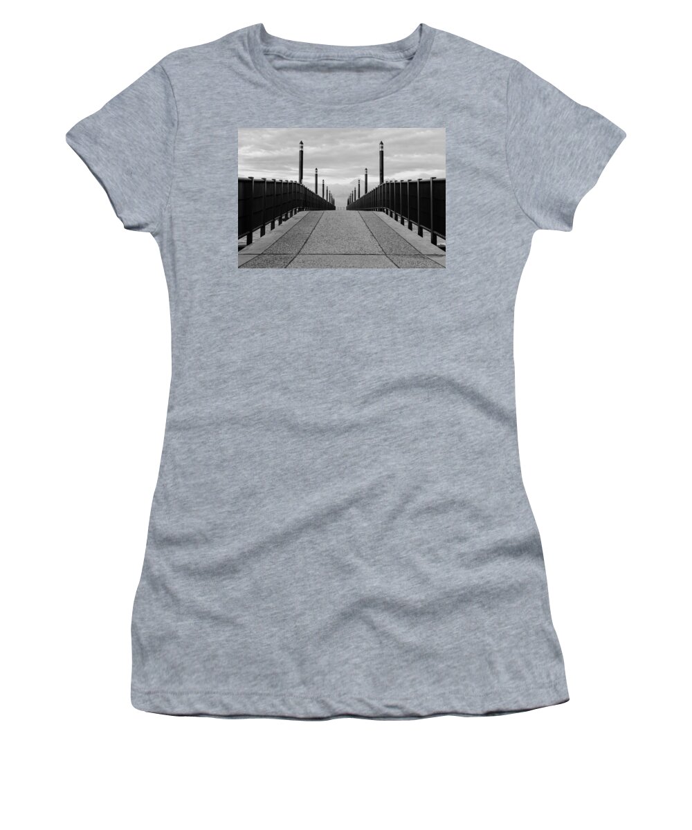 Monochrome Women's T-Shirt featuring the photograph Symmetry in black and white by AM FineArtPrints