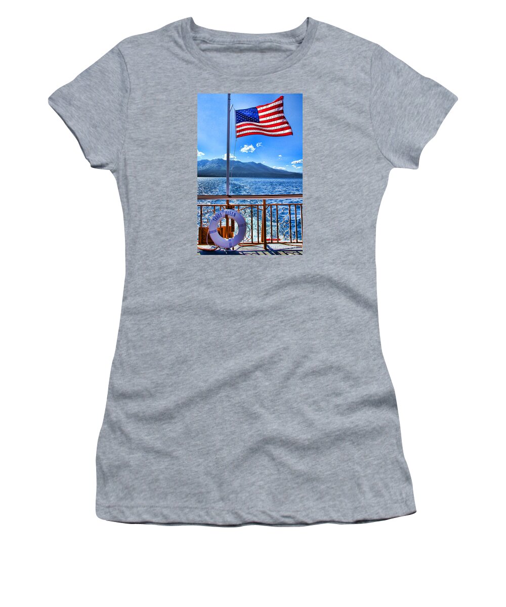 Boat Women's T-Shirt featuring the photograph Tahoe Queen Lake Tahoe By Diana Sainz by Diana Raquel Sainz