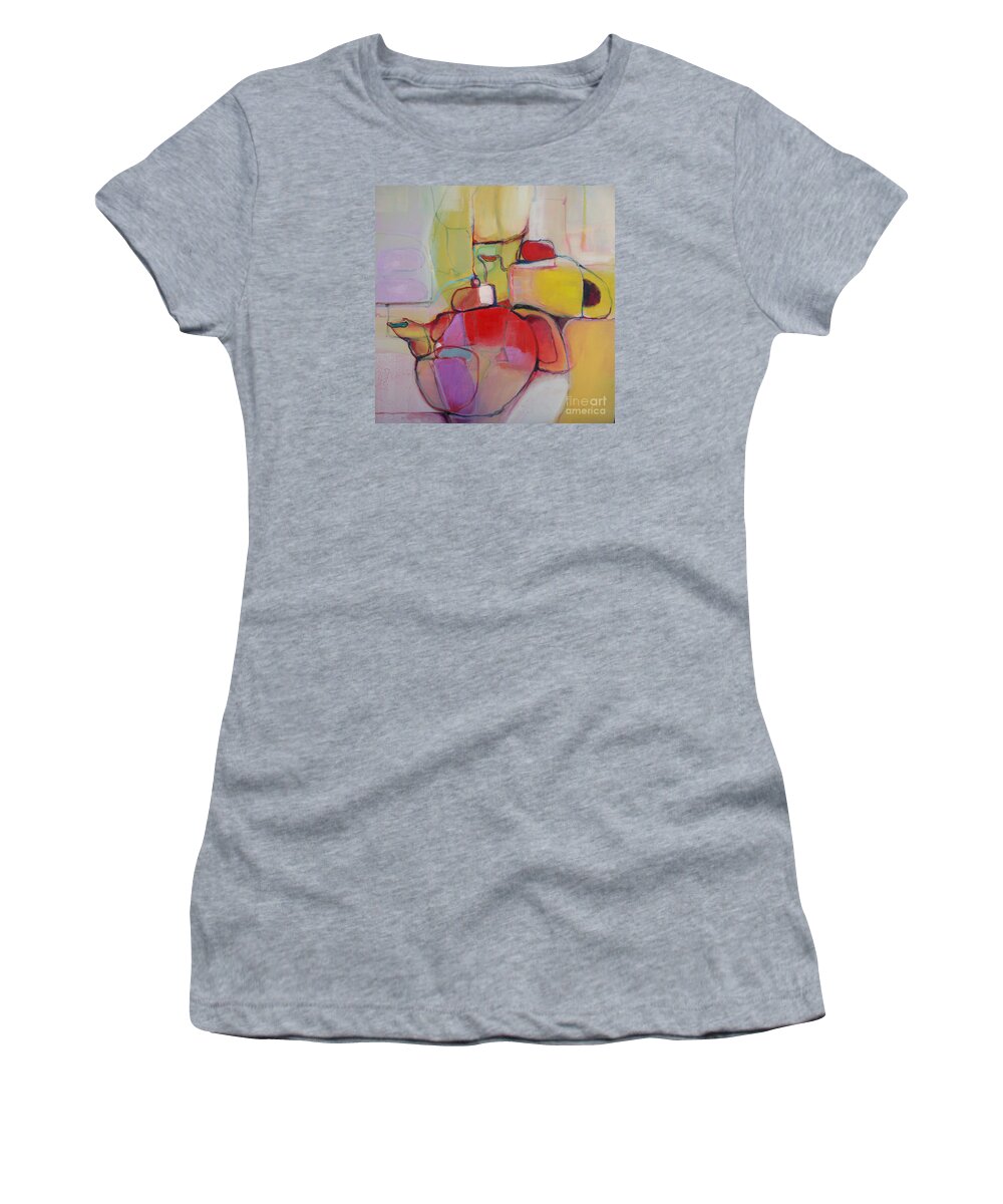 Watercolor Women's T-Shirt featuring the painting Tea for Two by Michelle Abrams