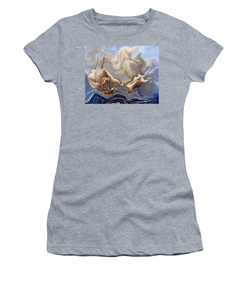 Modern Art Women's T-Shirt featuring the digital art Tempete sur Mer 10 by Aimelle Ml