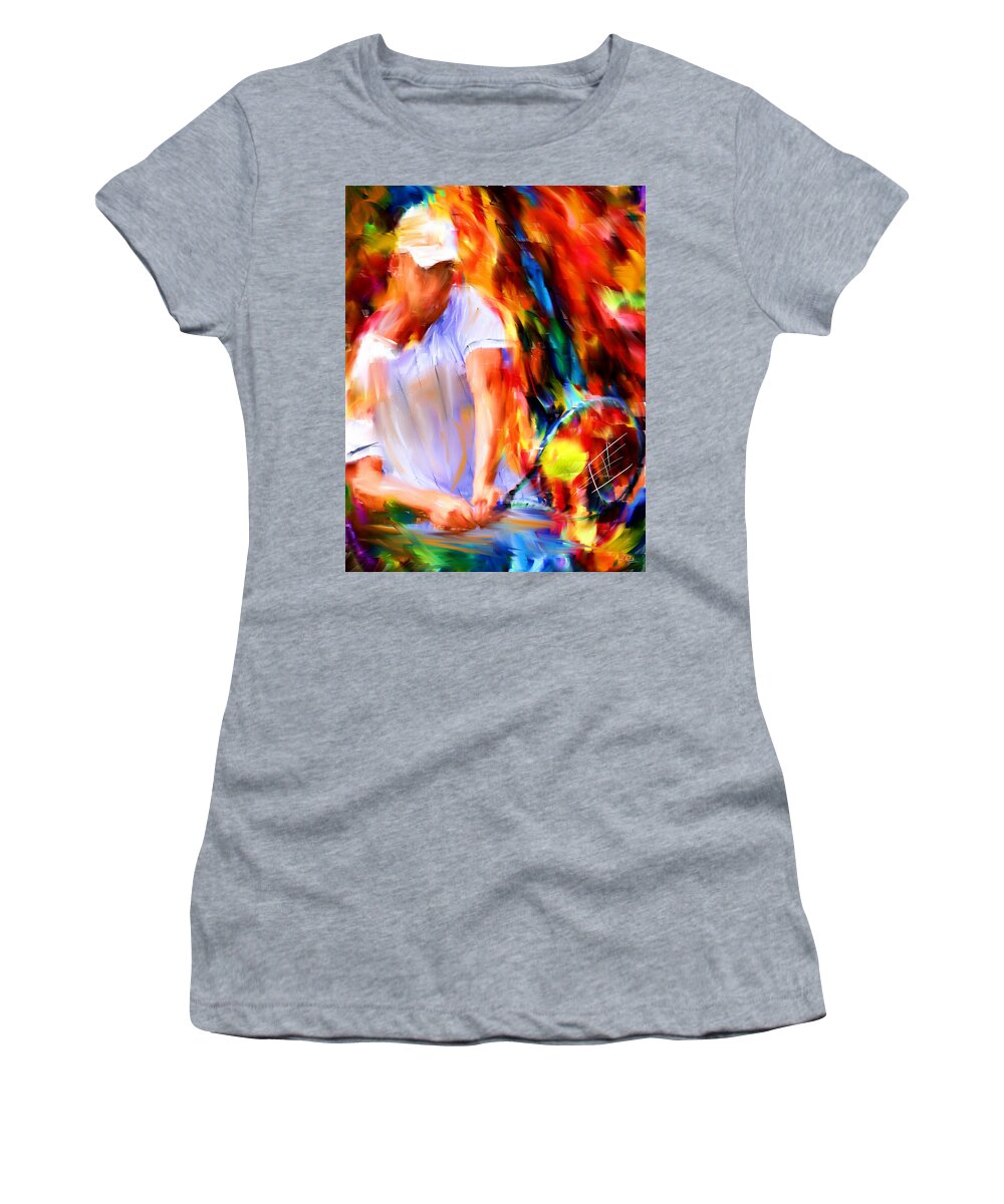 Tennis Women's T-Shirt featuring the digital art Tennis II by Lourry Legarde