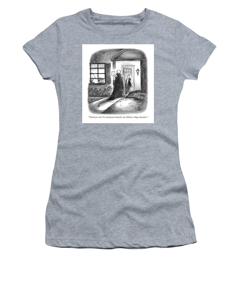 Children - General Women's T-Shirt featuring the drawing Thank You, But I've Already Provided by Frank Cotham