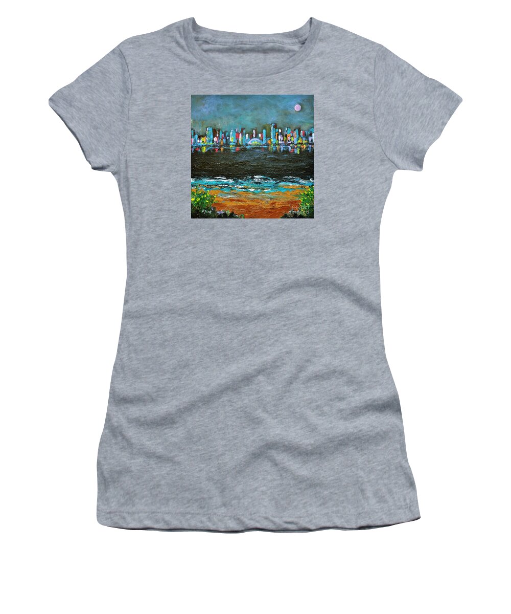 Cities Women's T-Shirt featuring the painting That Other Place by Reb Frost