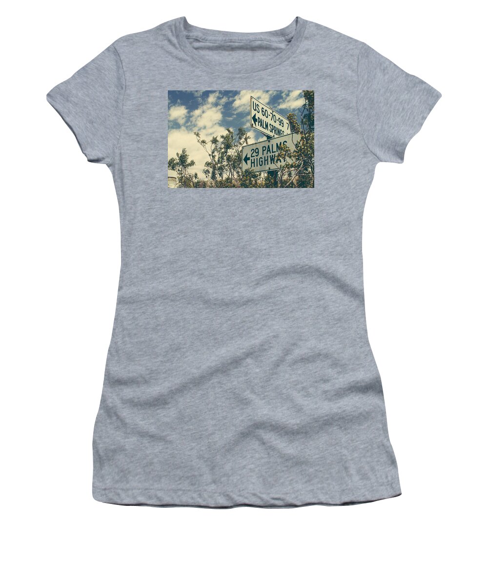 Signs Women's T-Shirt featuring the photograph Thattaway by Laurie Search