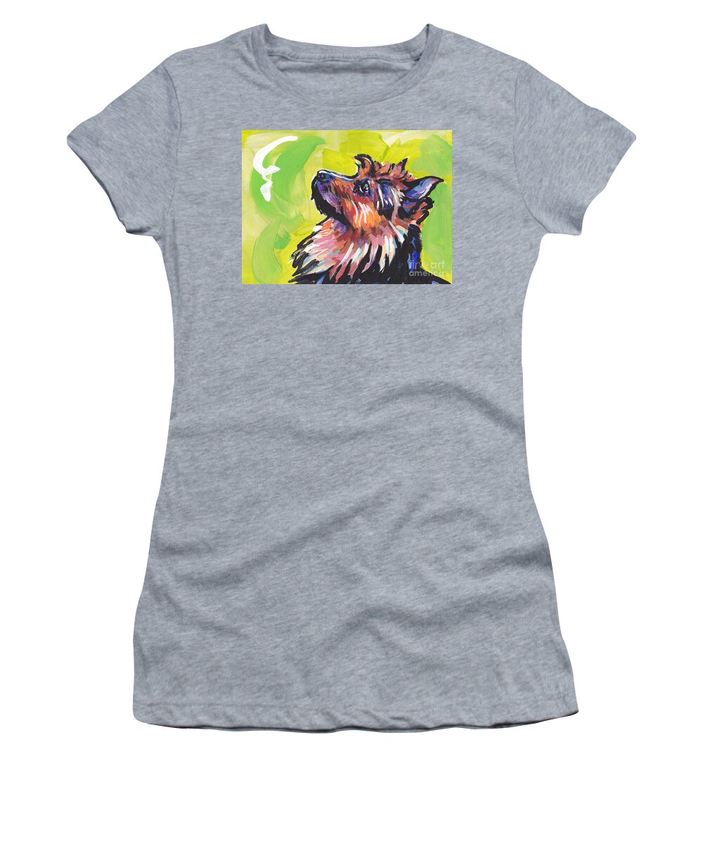 Australian Terrier Women's T-Shirt featuring the painting The Adorable Aussie Terror by Lea S