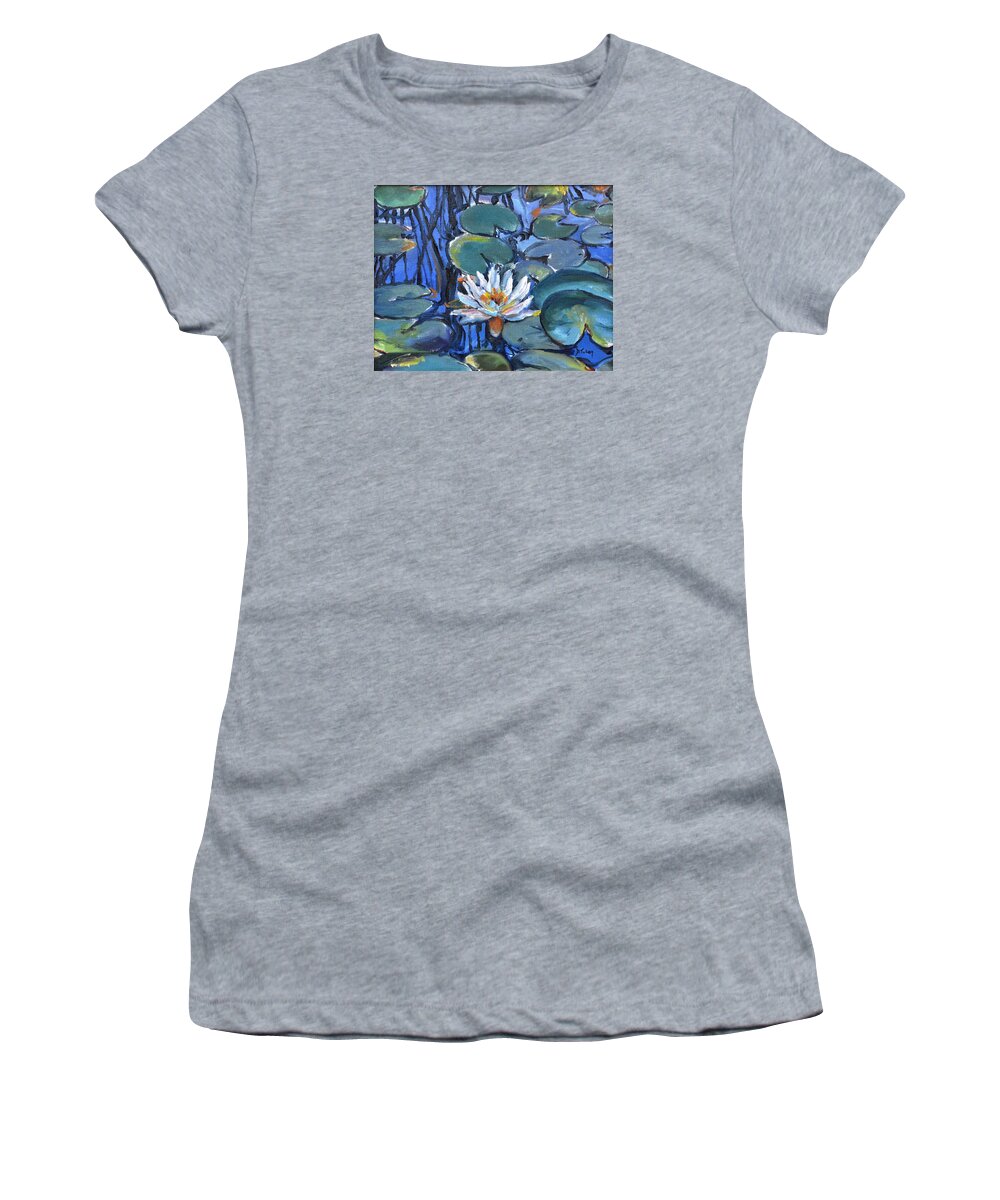 Lily Women's T-Shirt featuring the painting The Awakening by Donna Tuten