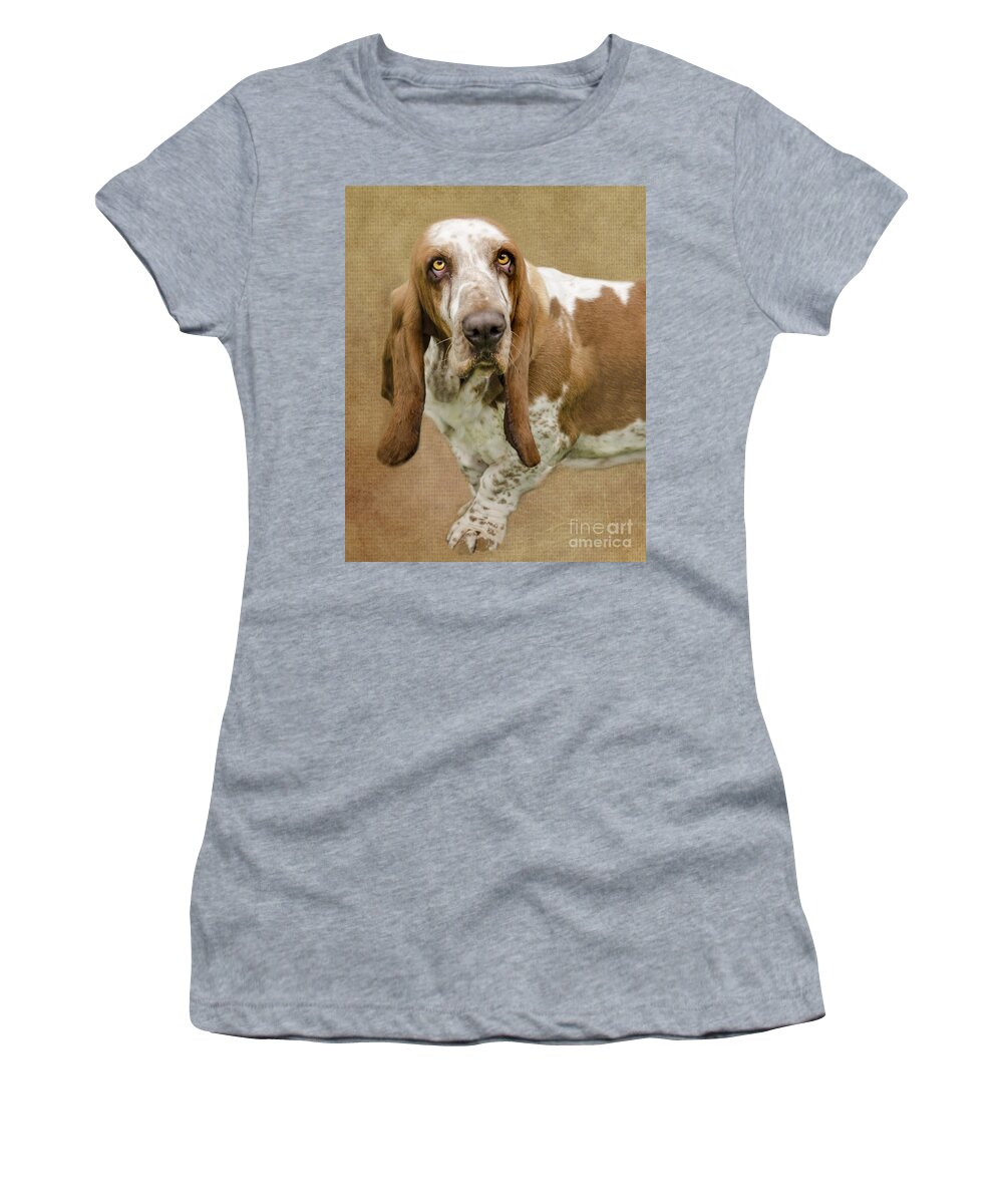 Linsey Wiliams Photography Women's T-Shirt featuring the digital art The Basset Hound by Linsey Williams