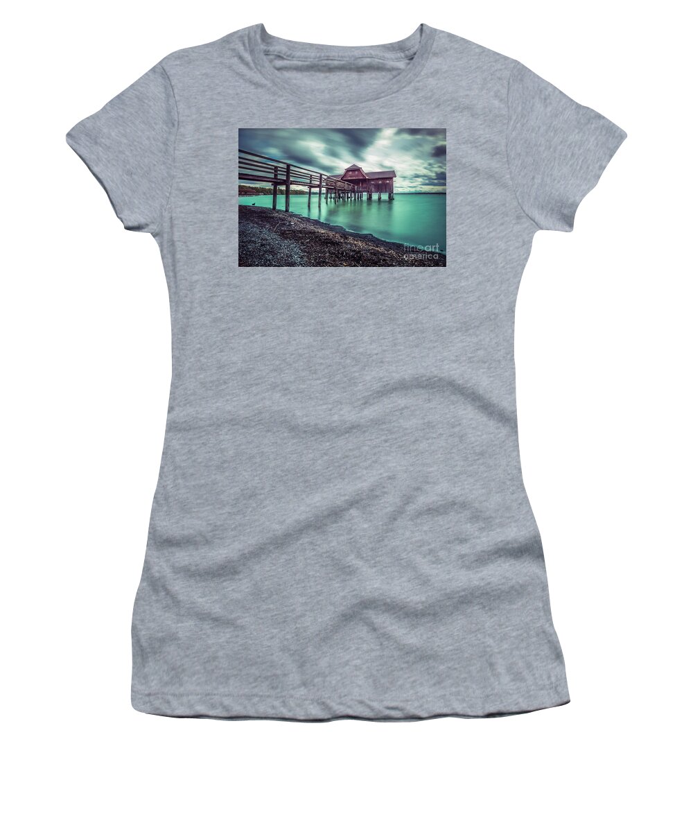 Ammersee Women's T-Shirt featuring the photograph The big bath house by Hannes Cmarits