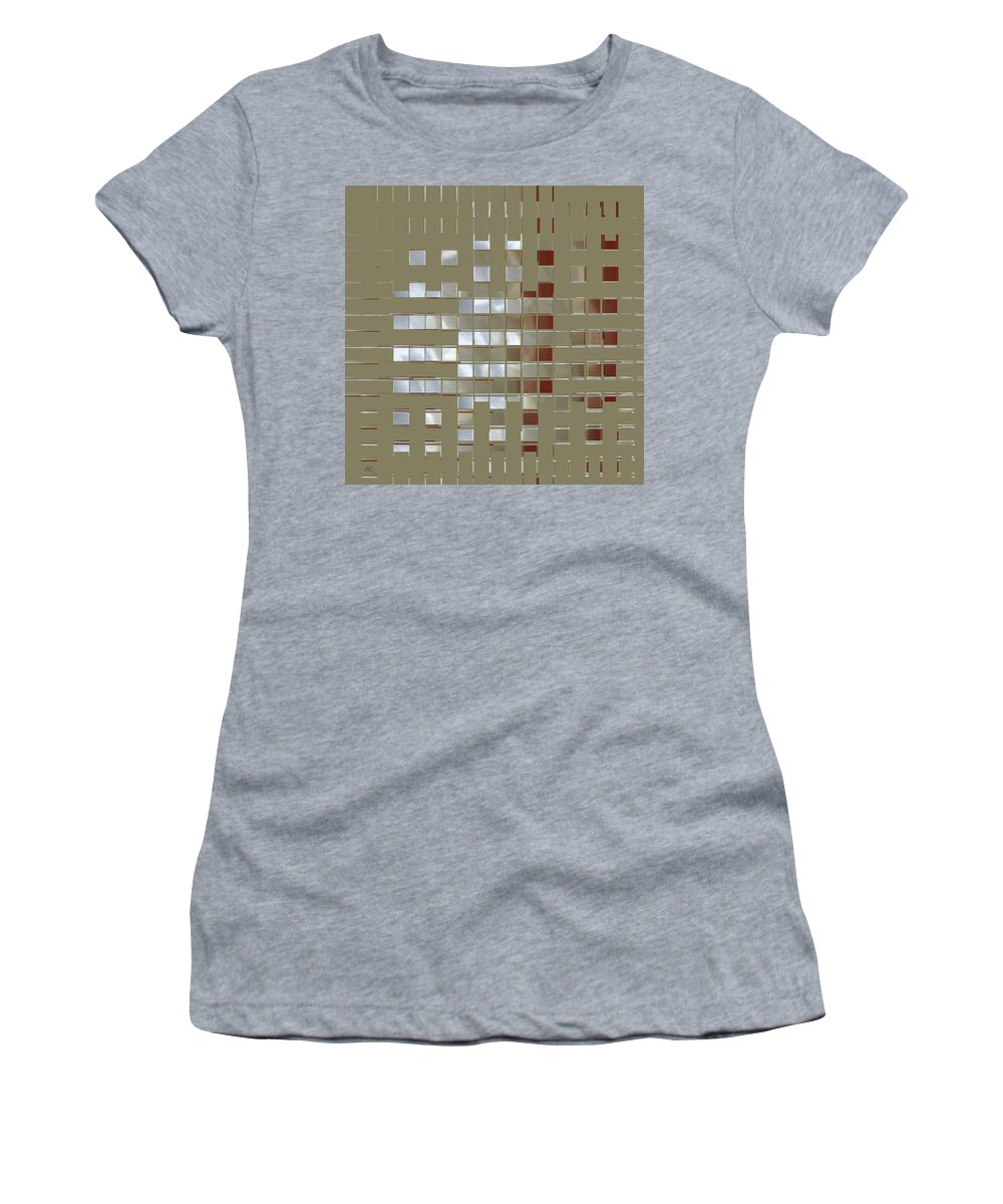 Geometric Abstract Women's T-Shirt featuring the digital art The Birth Of Squares No 1 by Ben and Raisa Gertsberg