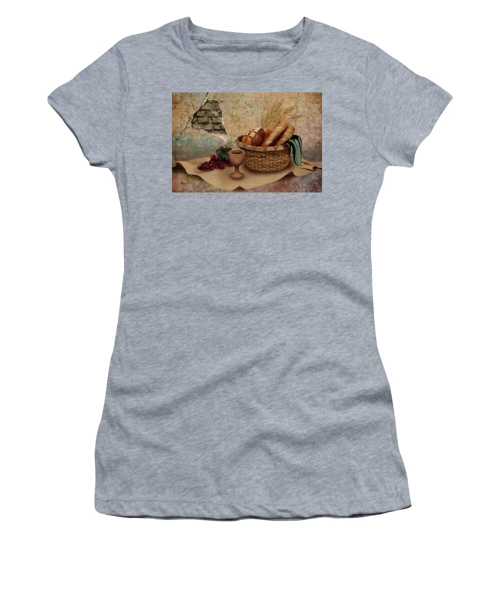 Jesus Women's T-Shirt featuring the digital art The Bread of Life by April Moen
