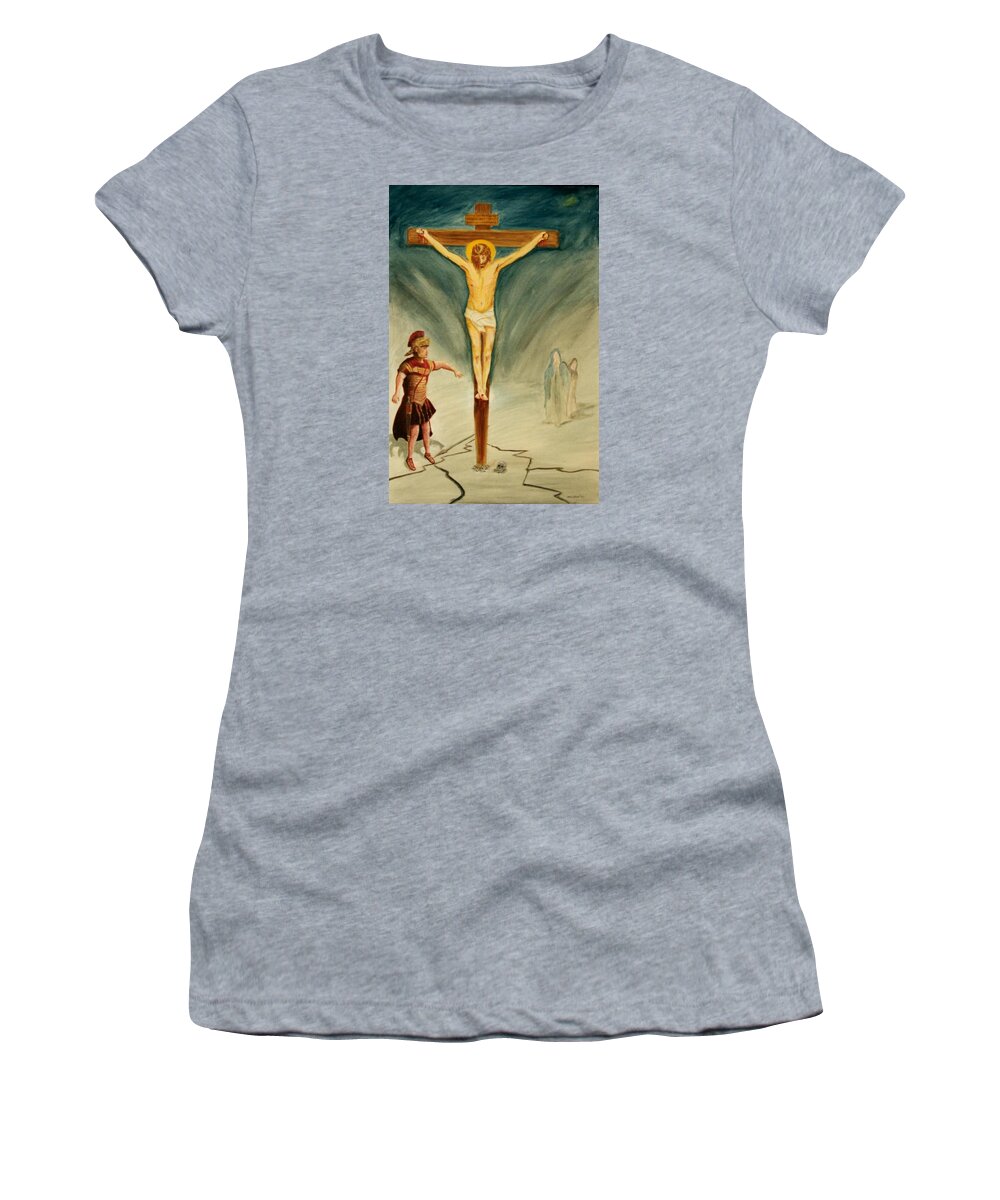 Jesus Women's T-Shirt featuring the painting The Death of Jesus by Stacy C Bottoms