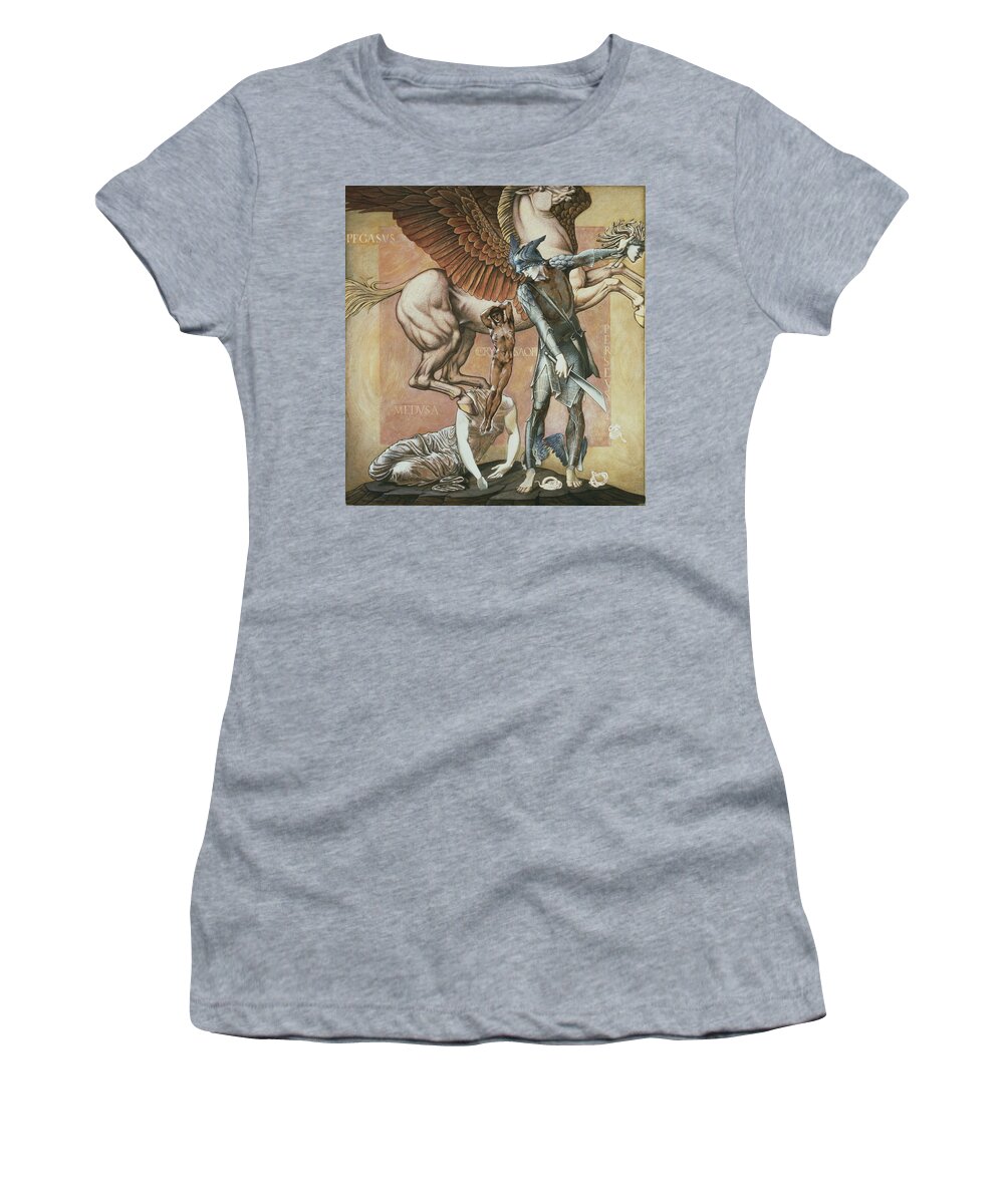 Horse Women's T-Shirt featuring the drawing The Death Of Medusa I, C.1876 by Edward Burne-Jones