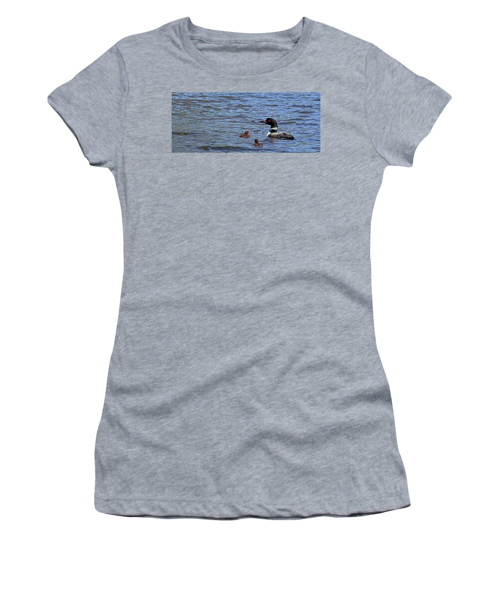 Loons Women's T-Shirt featuring the photograph The Deep End by Angie Schutt