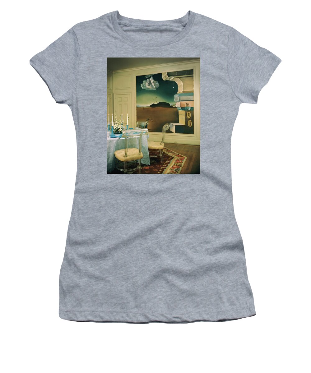 Salvador Dali Women's T-Shirt featuring the photograph The Dining Room Of Princess Gourielli by Haanel Cassidy