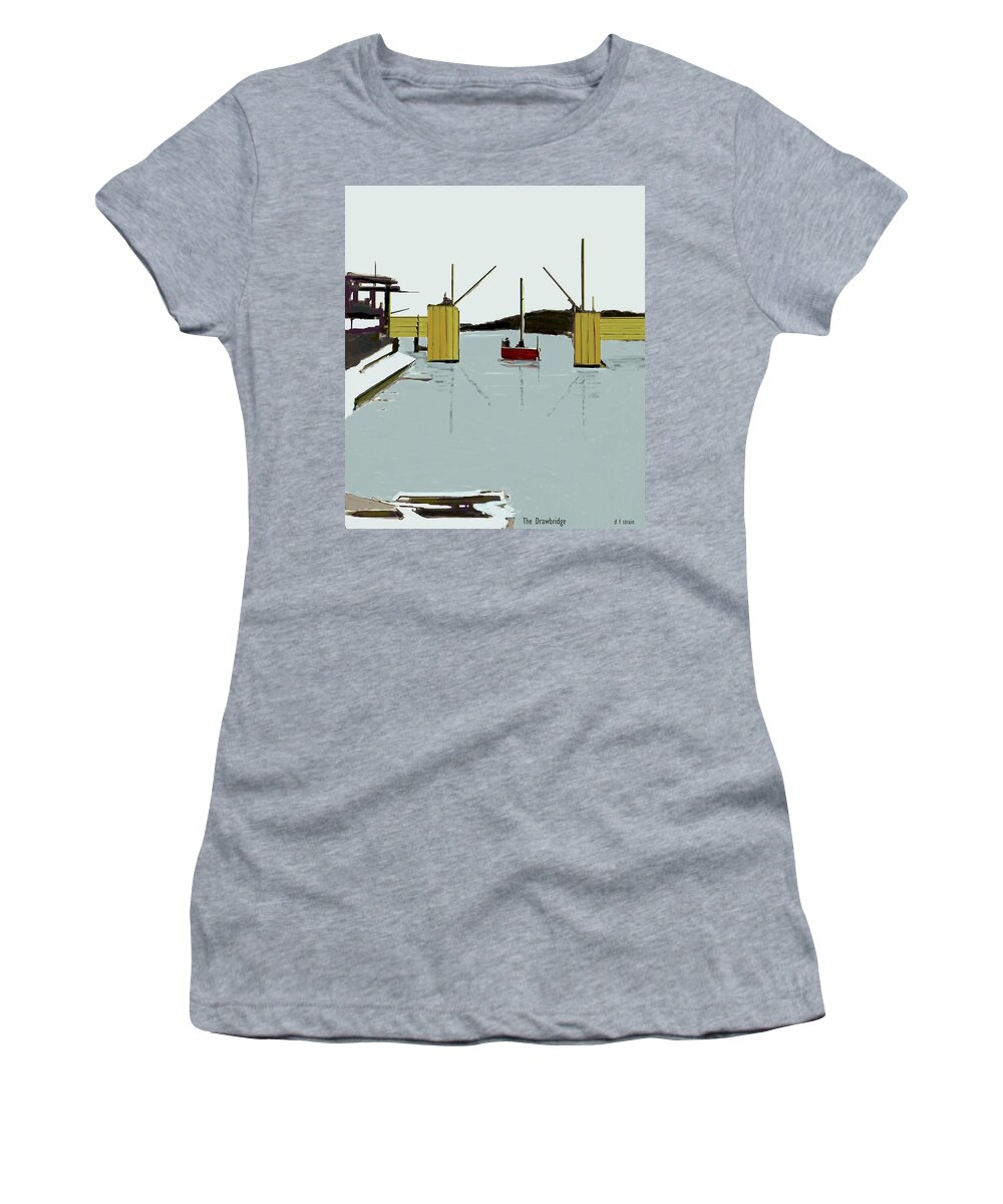  Women's T-Shirt featuring the painting The Drawbridge  Number 4 by Diane Strain