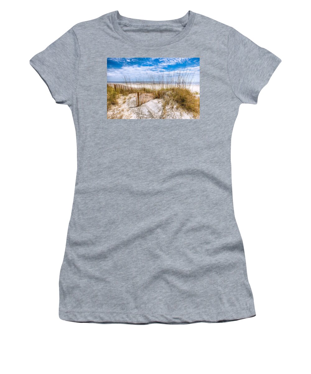 Clouds Women's T-Shirt featuring the photograph The Dunes by Debra and Dave Vanderlaan