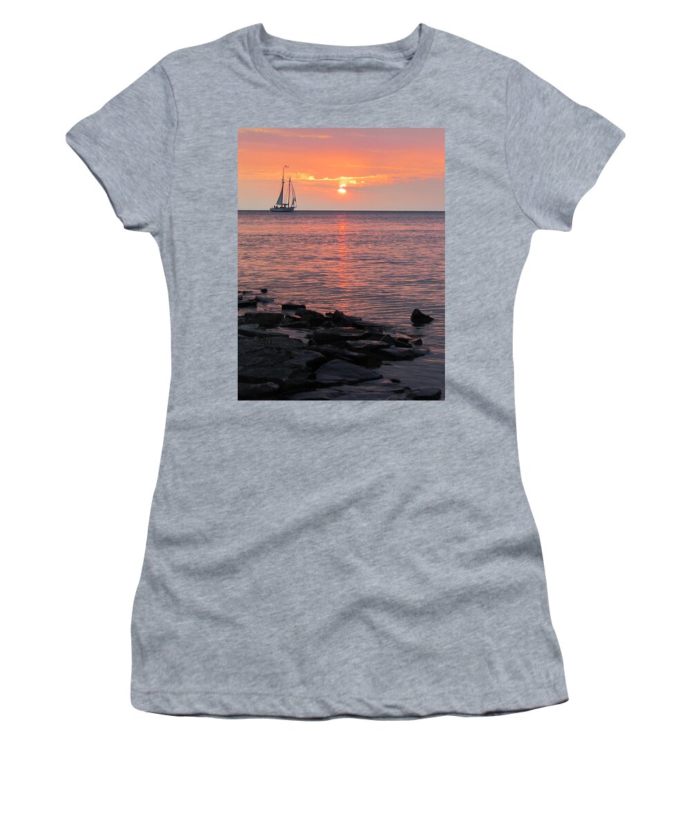Sunset Women's T-Shirt featuring the photograph The Edith Becker at Sunset by David T Wilkinson