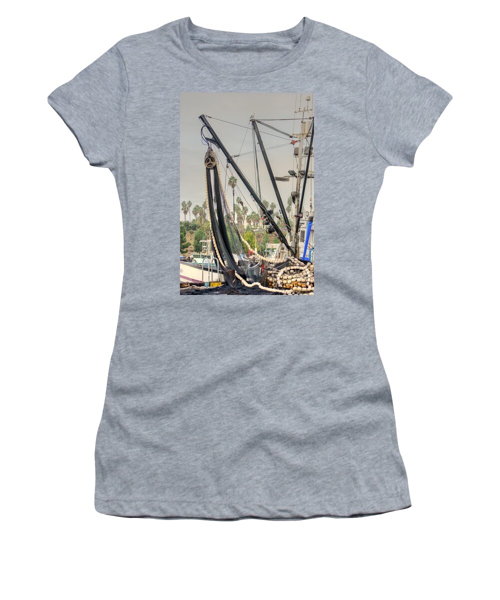 Harbor Women's T-Shirt featuring the photograph The Fishing Boat by Donna Greene