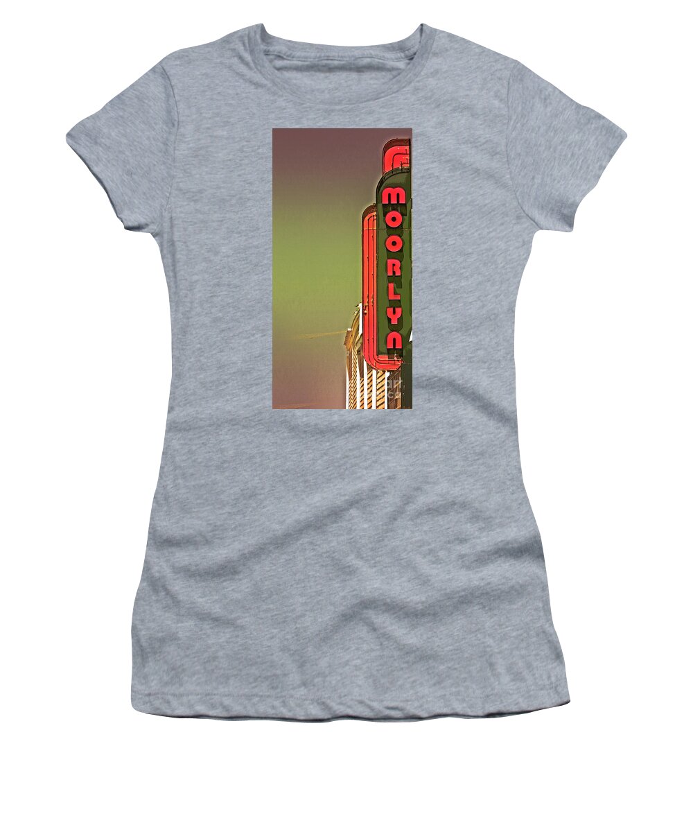 Sign Women's T-Shirt featuring the photograph The Moorlyn at the Shore by Dawn Gari