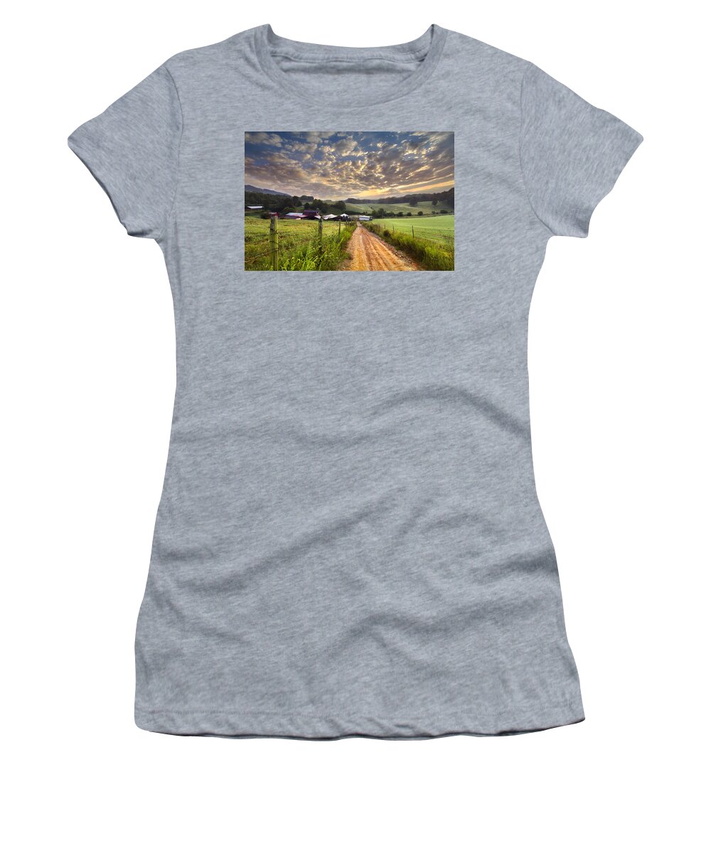 Appalachia Women's T-Shirt featuring the photograph The Old Farm Lane by Debra and Dave Vanderlaan