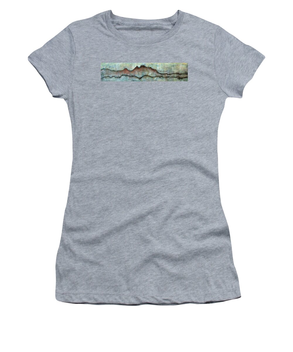 Landscape Women's T-Shirt featuring the painting The Only Way Out Is Through by Laurie Maves ART