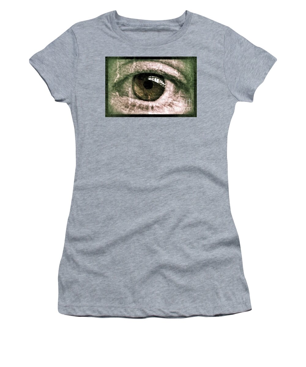 Painting Women's T-Shirt featuring the painting The painted Glass Eye by Vix Edwards