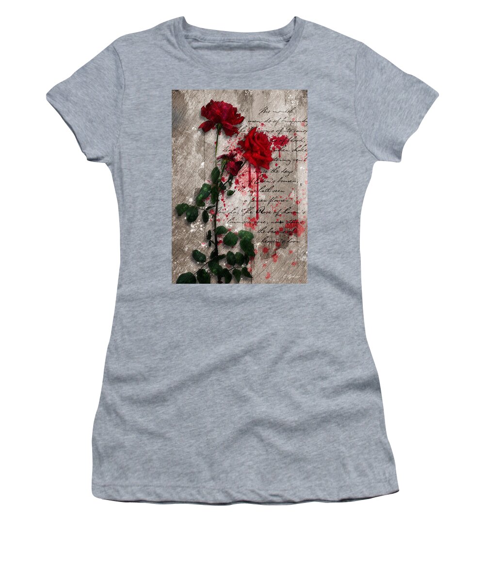 Rose Artwork Women's T-Shirt featuring the digital art The Rose Of Sharon by Gary Bodnar