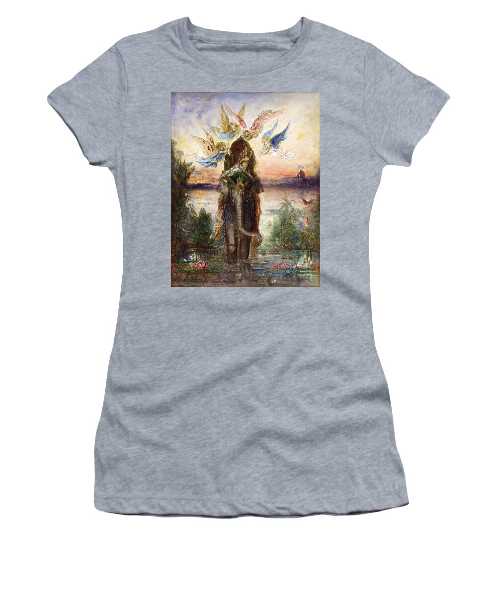 Gustave Moreau Women's T-Shirt featuring the painting The Sacred Elephant by Gustave Moreau