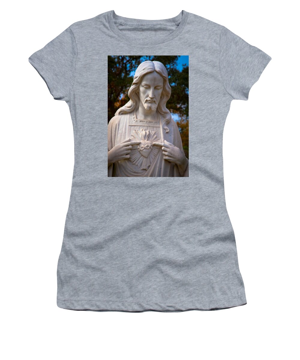 Sacred Heart Women's T-Shirt featuring the digital art The Sacred Heart by Linda Unger
