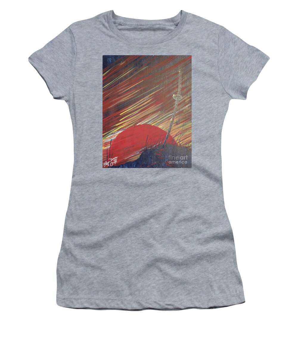 Impressionism Women's T-Shirt featuring the painting The Samurai's Last Stand by Stefan Duncan