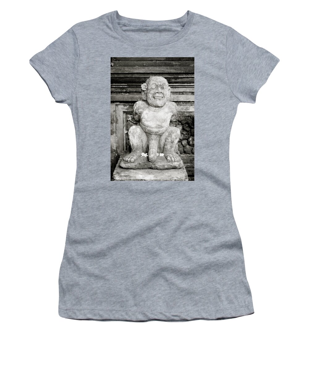 Humor Women's T-Shirt featuring the photograph The Serene Smile In Bali by Shaun Higson
