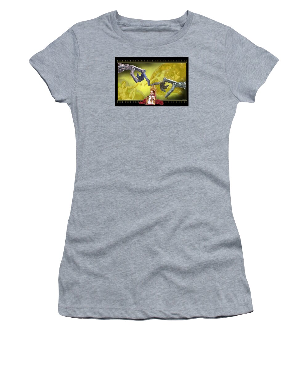 Religion Women's T-Shirt featuring the digital art The Touch by Scott Ross
