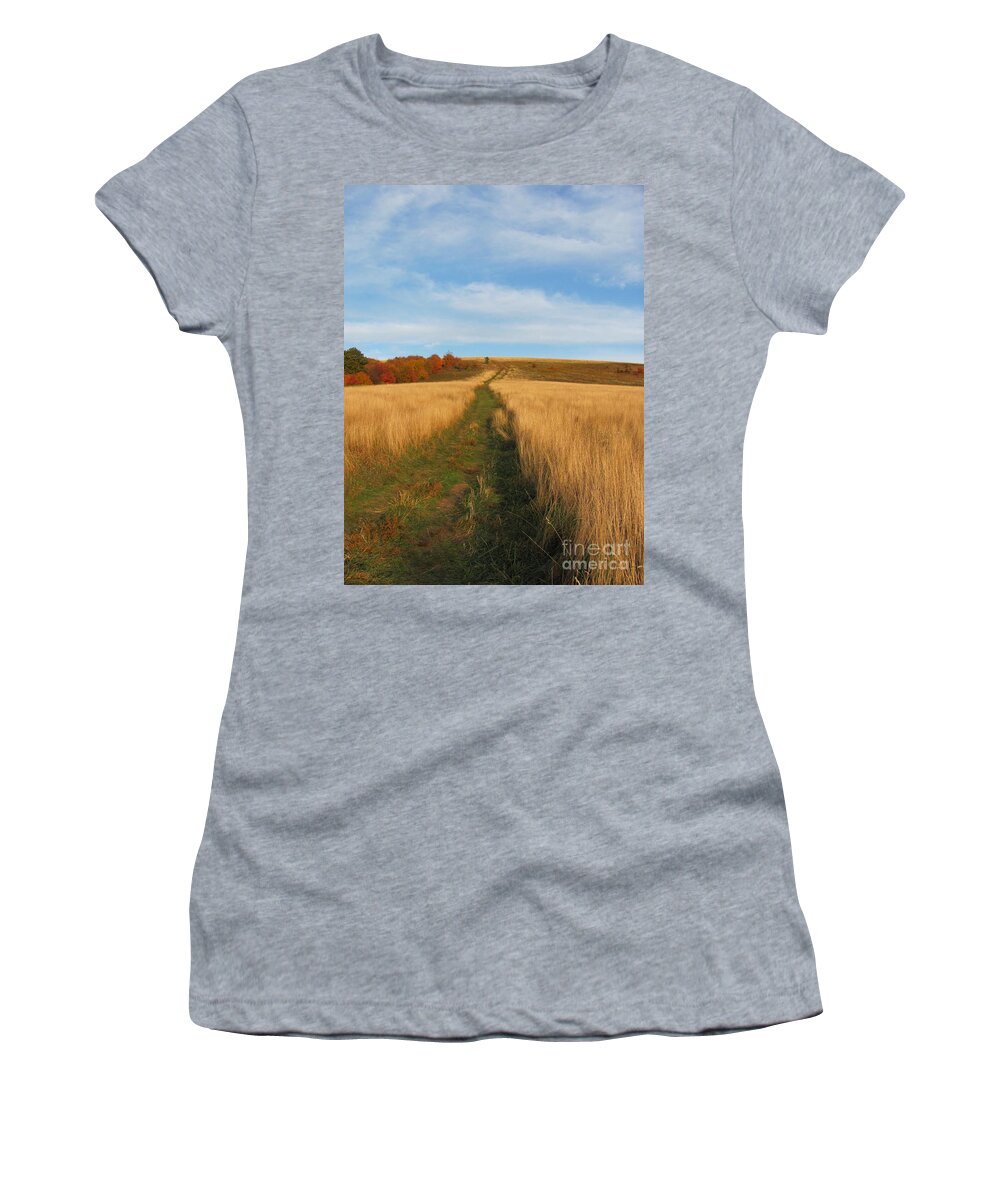 Max Patch Women's T-Shirt featuring the photograph The Trail by Anita Adams