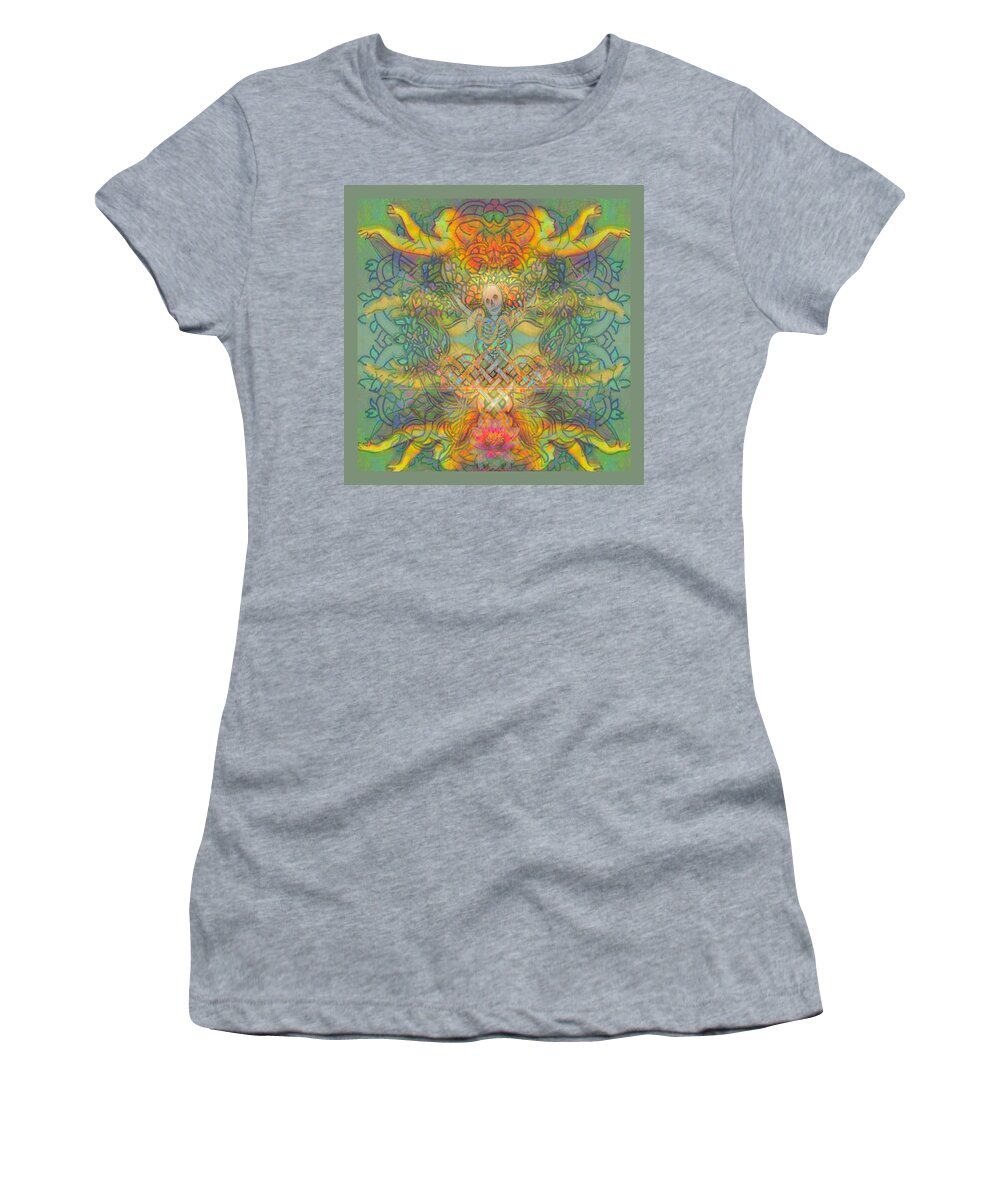 The Tree Of The Knowledge Of Good And Evil Women's T-Shirt featuring the painting The tree of the knowledge of good and evil by Hidden Mountain